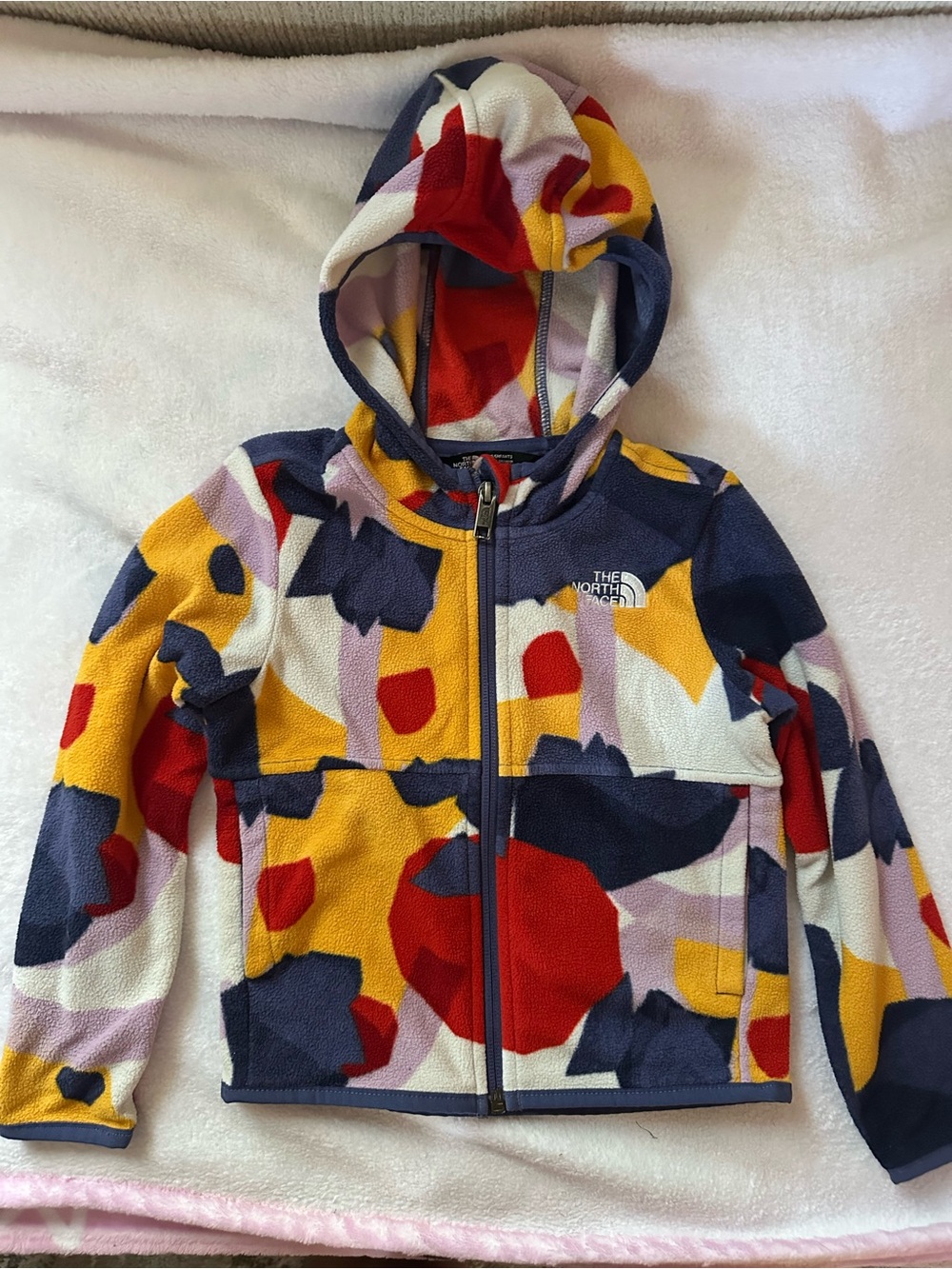 The North Face Kids Multi-Color Hooded Fleece Jacket Size 3